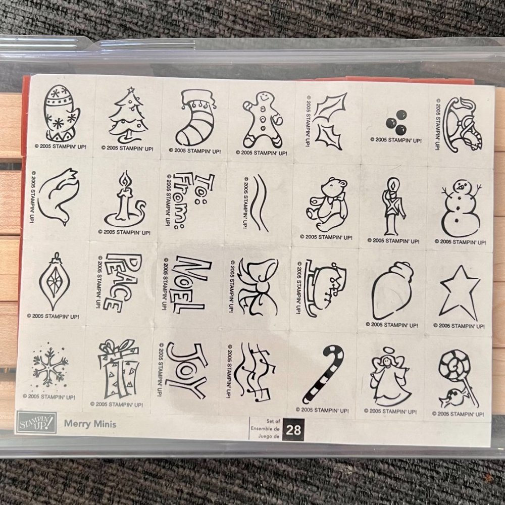 Stampin' Up! Merry Mini's Unmounted Rubber Stamp Set